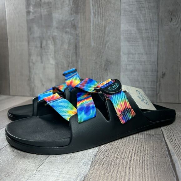 Chaco Men's Chillos Slide Strap Comfort Sandal Dark Tie Dye Size 10 JCH108600 - Picture 1 of 16